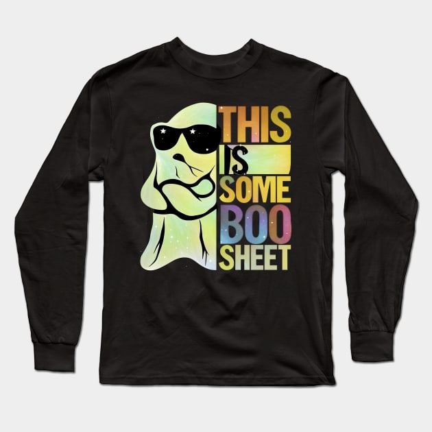 Funny This Is Some Boo Sheet Ghost Retro Halloween Costume. Long Sleeve T-Shirt by masterpiecesai